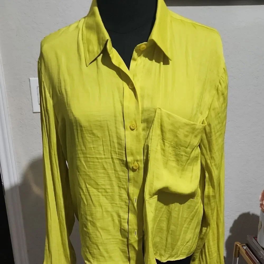 Andrew Marc Vibrant Yellow Button-Down Shirt